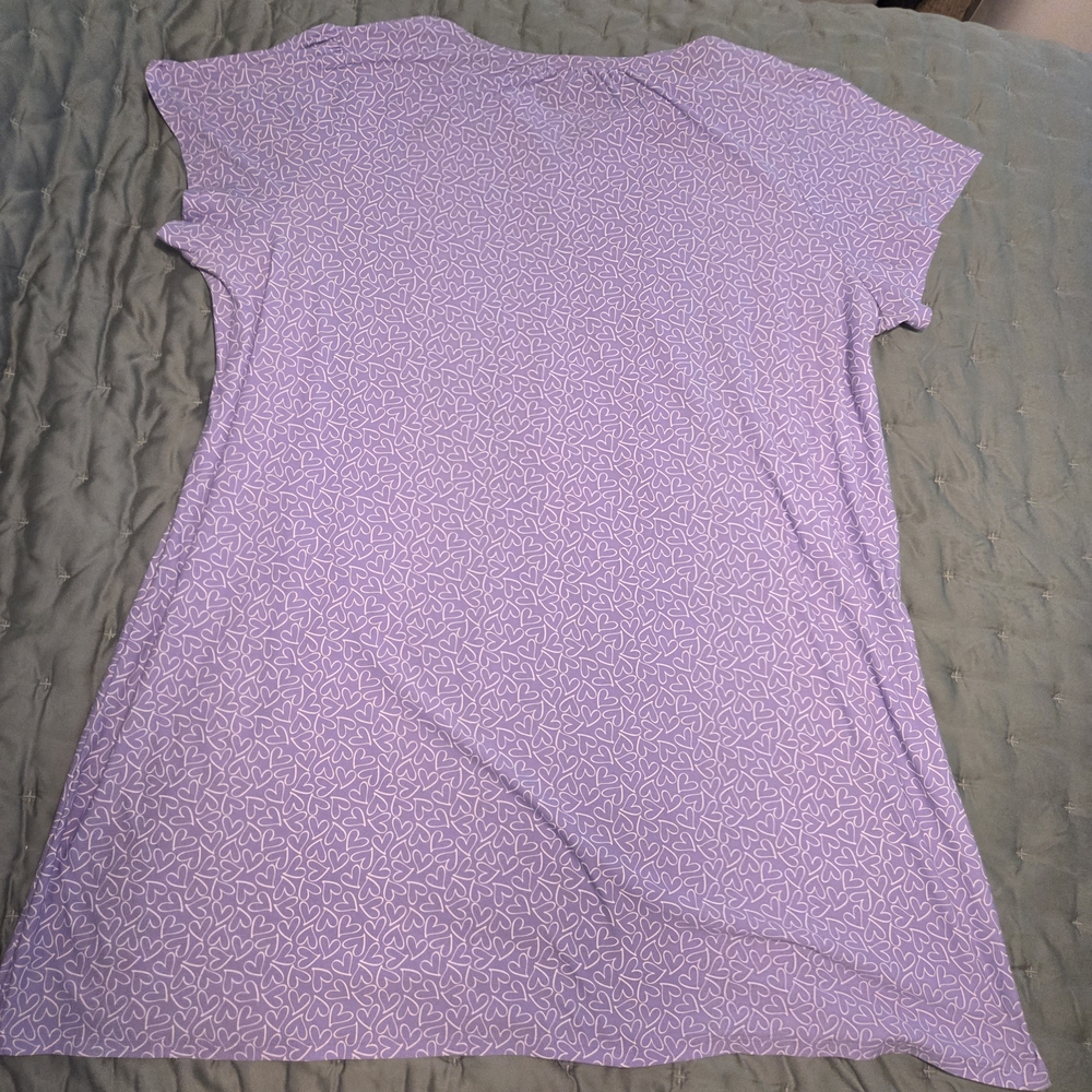 Croft & Barrow Sleepwear Purple Hearts Sleep Dress - Picture 8 of 8